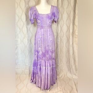 LoveShackFancy Ryan Maxi Dress In Lavender Size 4